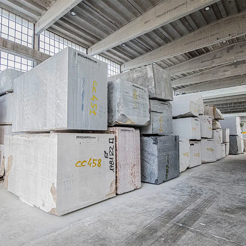 Marble blocks in the warehouse